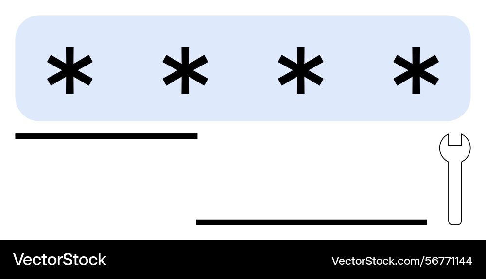 Password field with asterisks and minimalistic Password field with asterisks and minimalistic vector image