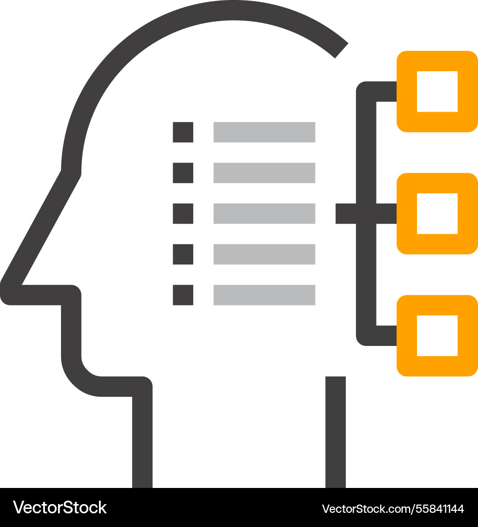 Planning flat line web icon concept Royalty Free Vector