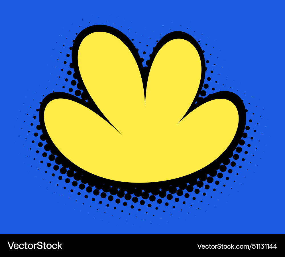 Pop art yellow splash on blue Royalty Free Vector Image