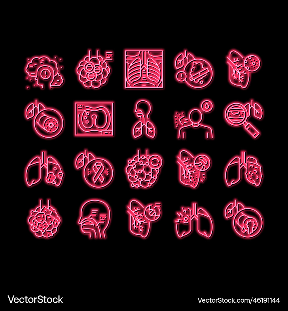 Respiratory disease neon glow icon Respiratory disease neon glow icon Vector Image