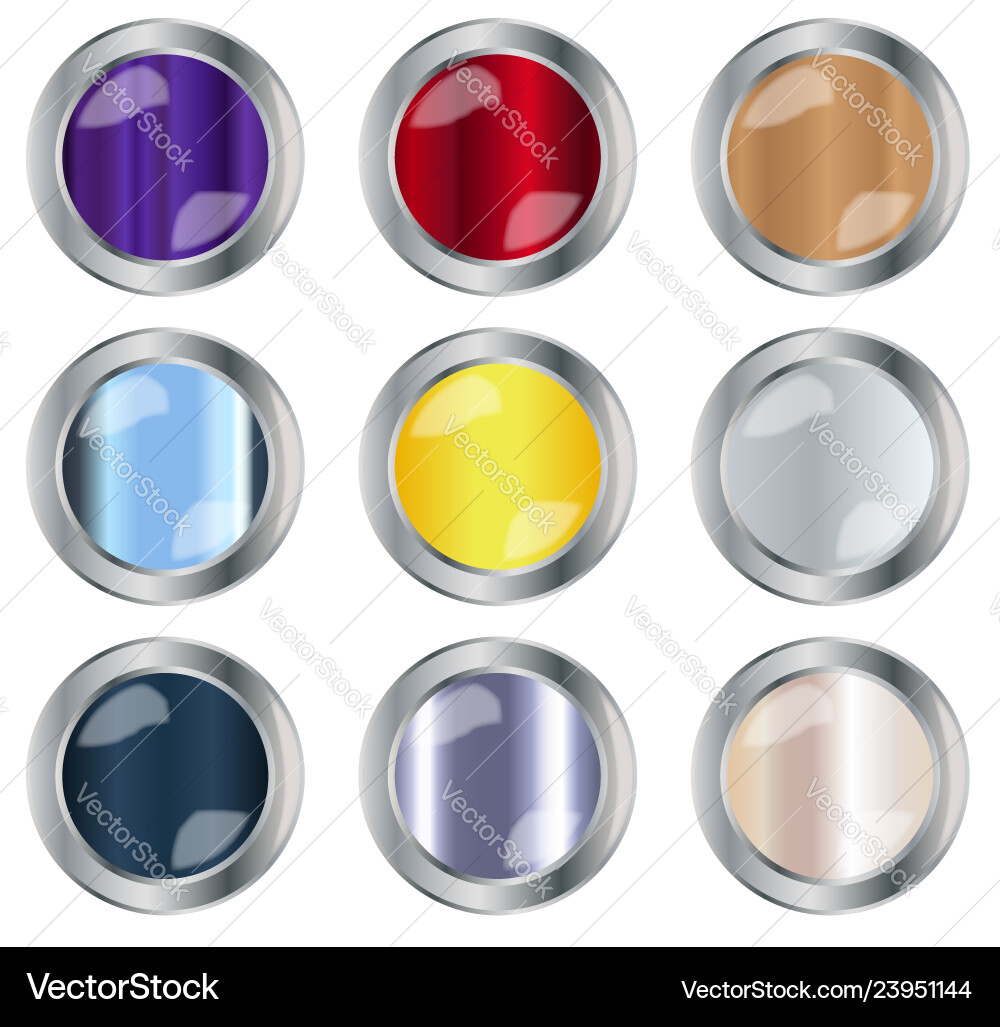 Round button collection vector image