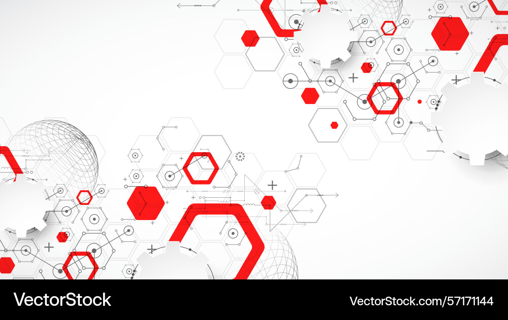 Science and technology background using hexagon Science and technology background using hexagon vector image