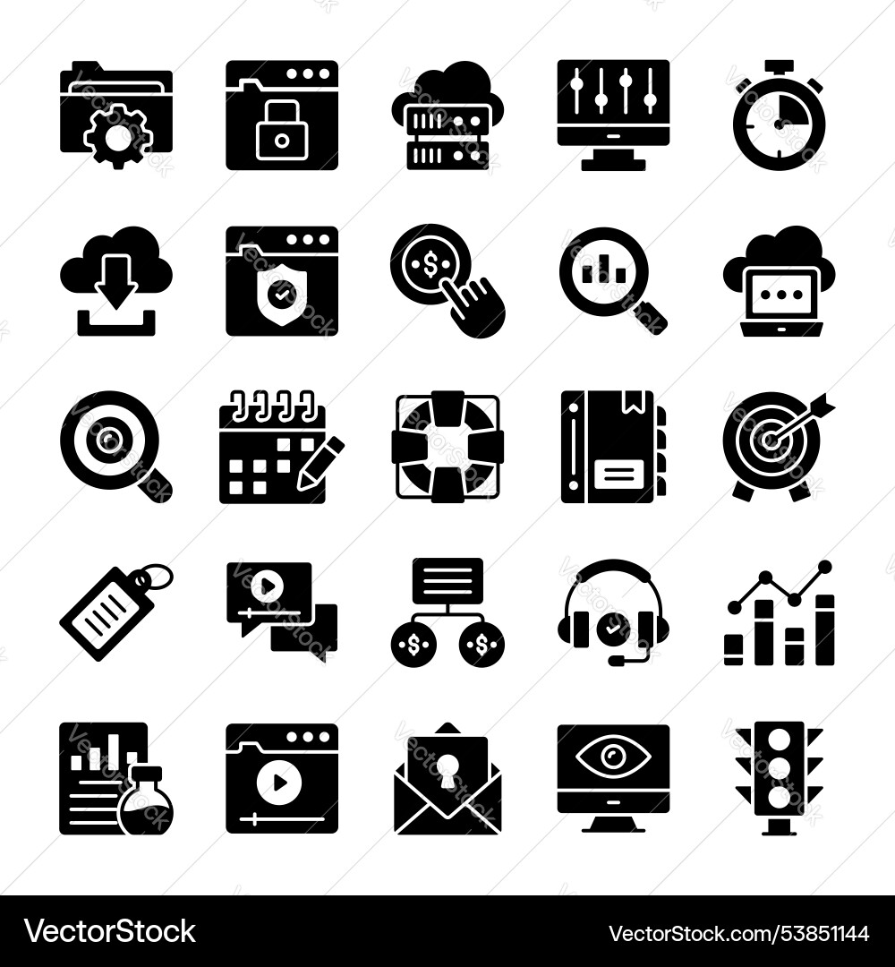 Search engine optimization and web icons set vector image