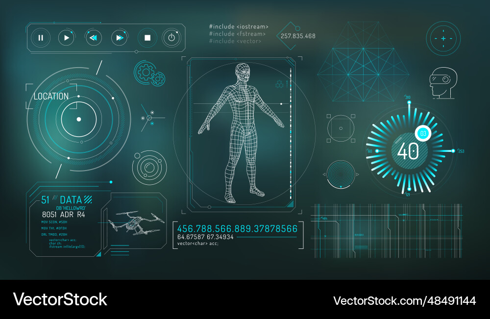 Set of infographic elements about drone control Vector Image