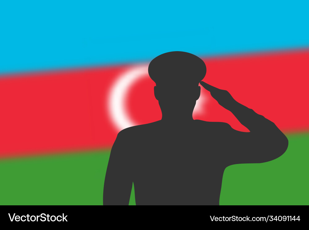 Solder silhouette on blur background Solder silhouette on blur background vector image