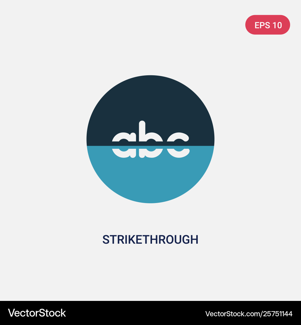 Two color strikethrough icon from user interface Vector Image