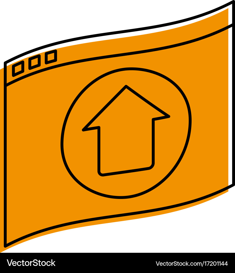 Website or tab with upwards arrow icon image vector image