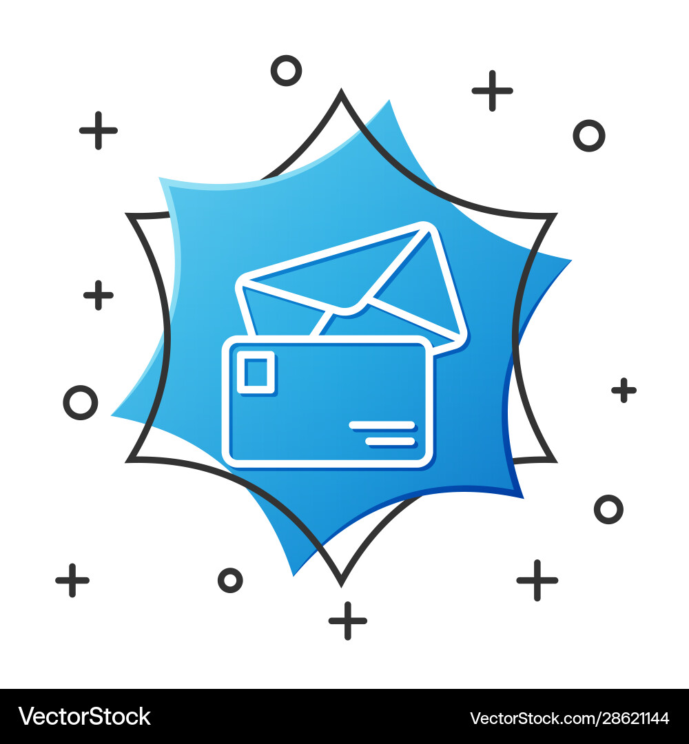 White line envelope icon isolated on Vector Image