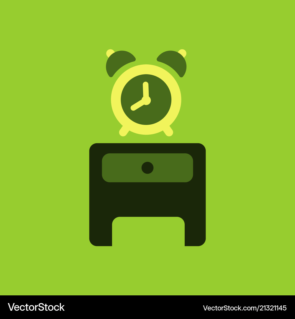 Alarm clock red wake-up time isolated in flat vector image