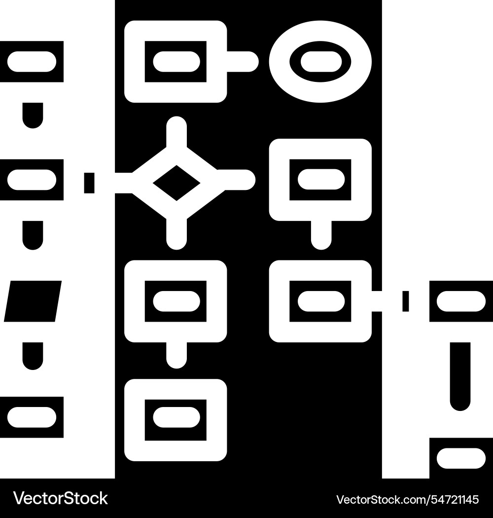 Algorithm Flussdiagramm Maschine lernen Glyph Symbol Algorithm Flussdiagramm Maschine lernen Glyph Symbol vektorbild