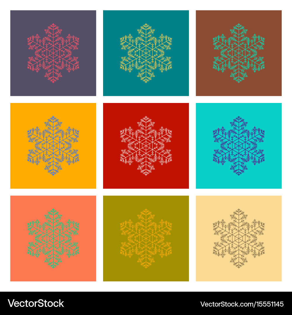 Assembly flat snowflake Vector Image