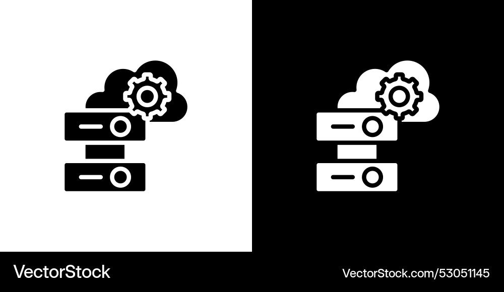 Cloud data settings icon flat fill set collection vector image