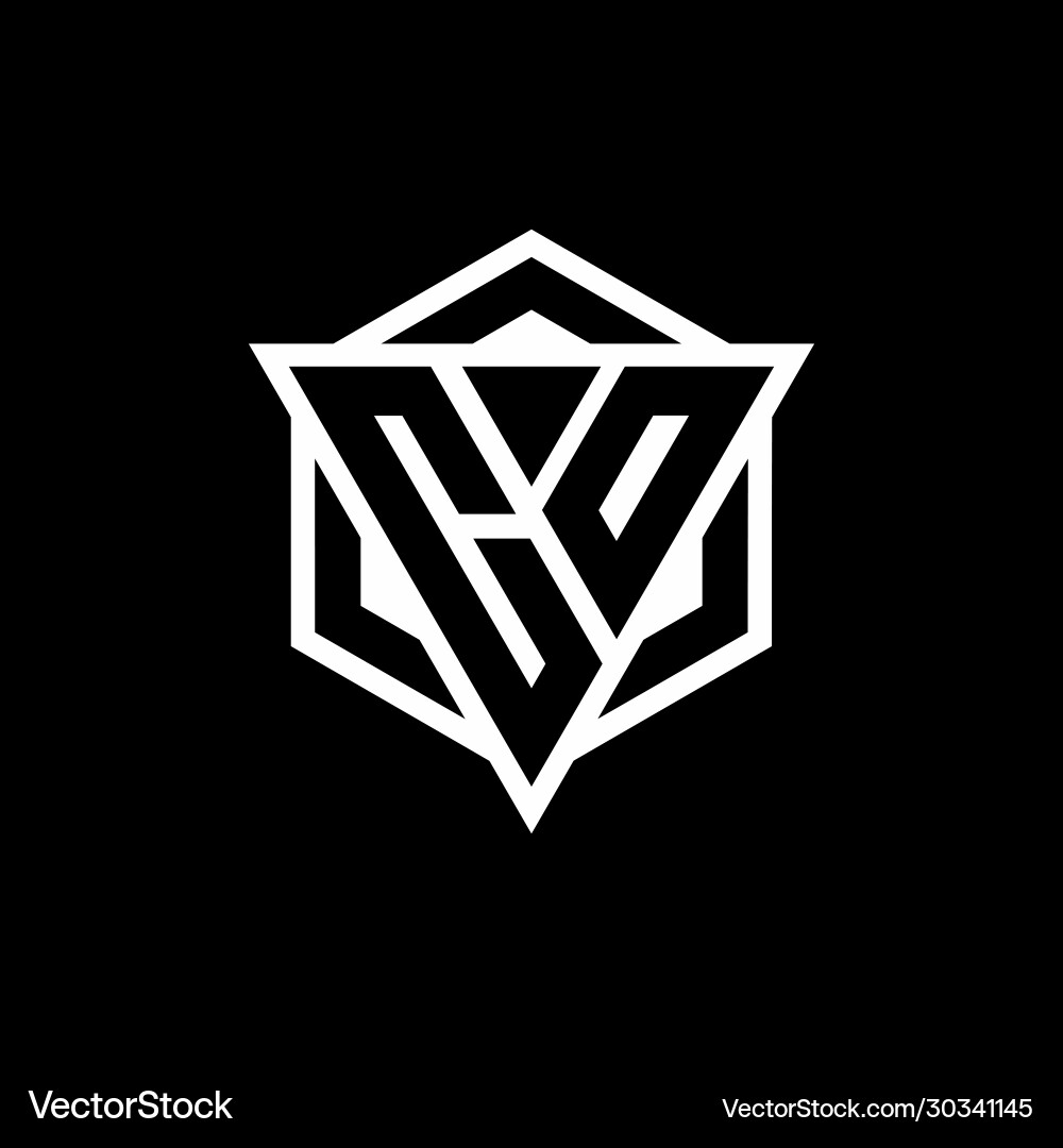 Co logo monogram with triangle and hexagon shape Co logo monogram with triangle and hexagon shape Vector Image