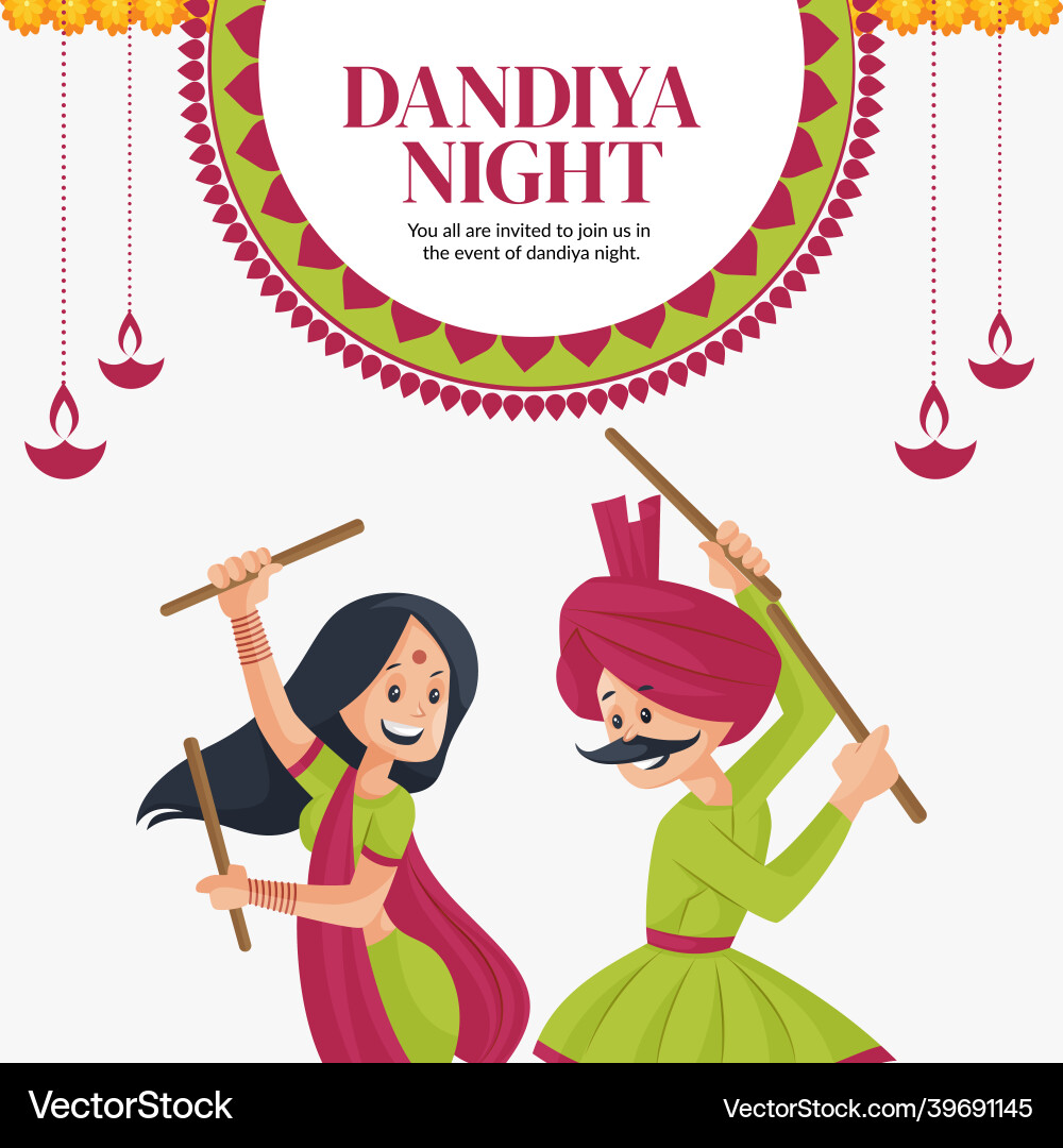 Dandiya night banner design Dandiya night banner design vector image