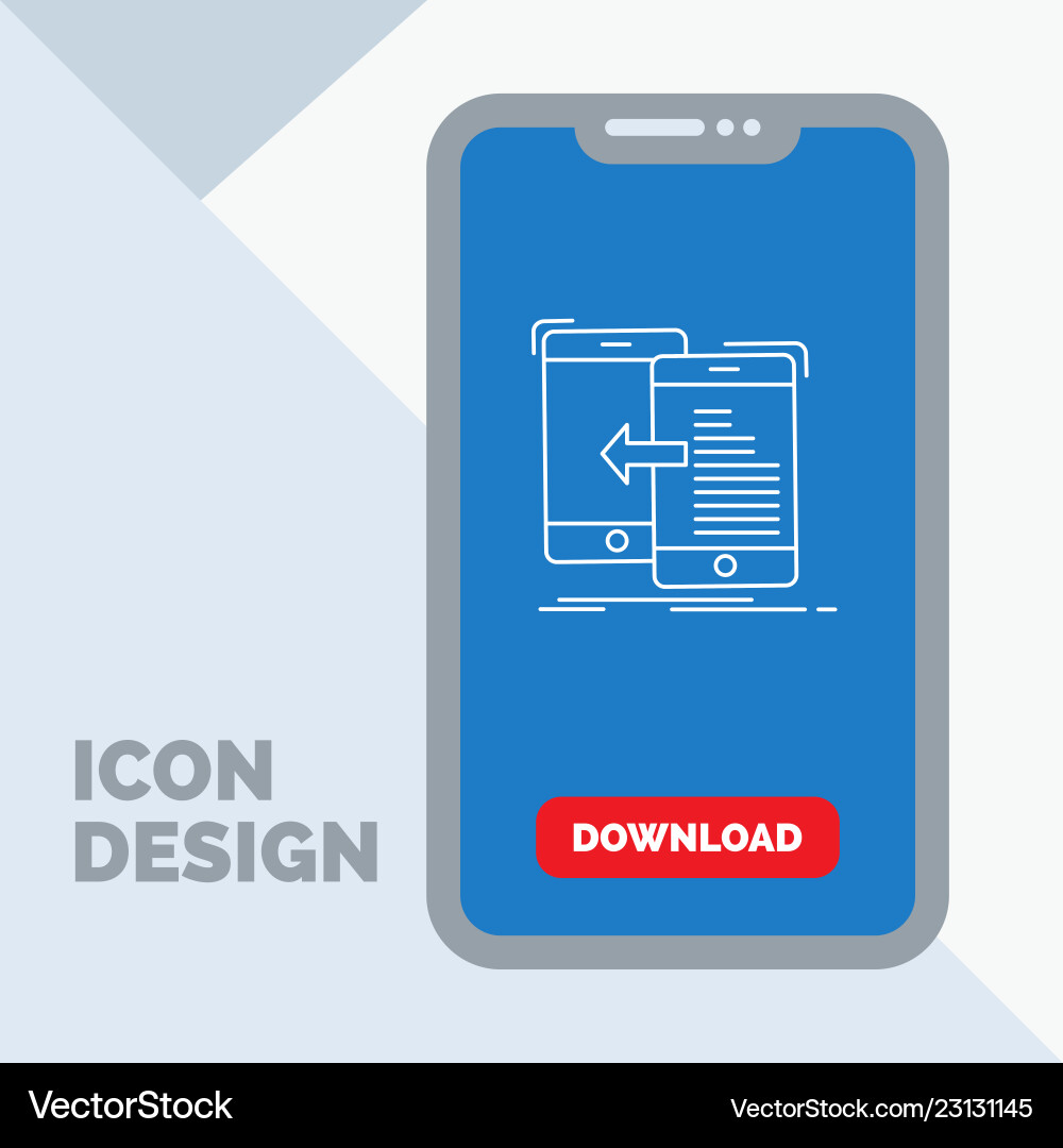Data transfer mobile management move line icon vector image