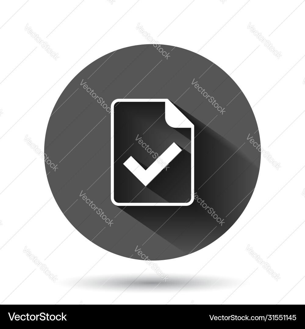 Document accepted icon in flat style correct Vector Image