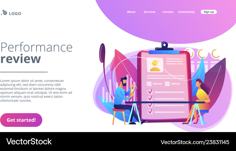 Employee Assessment Landing Page Vector Image