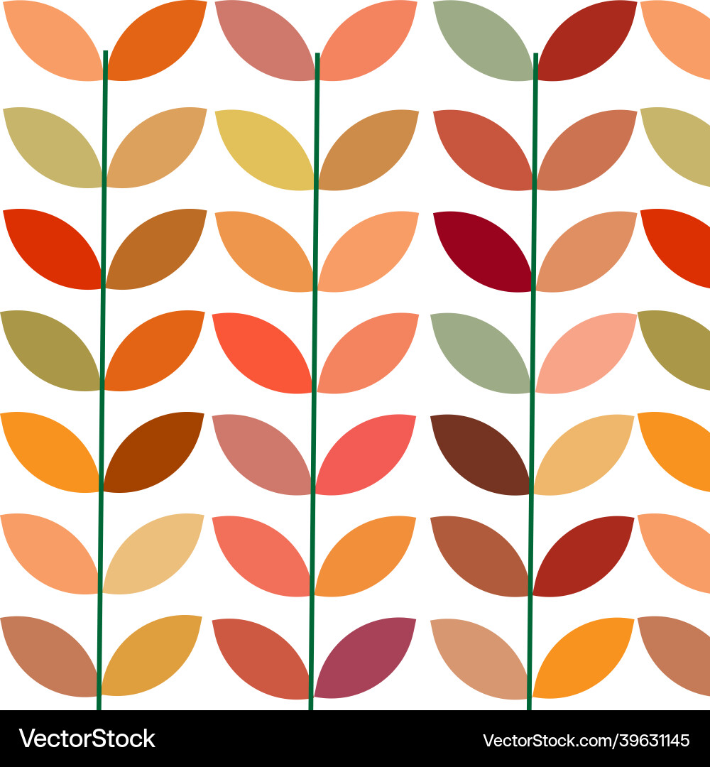 Geometric autumn leaves seamless pattern Geometric autumn leaves seamless pattern vector image