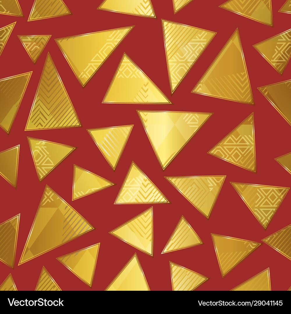 Gold triangle seamless pattern Gold triangle seamless pattern vector image