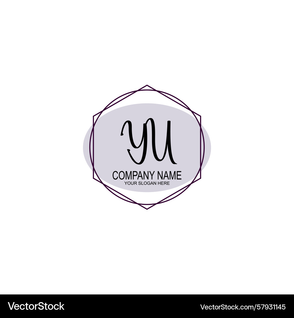 Handwriting logo concepts with initial yu Vector Image