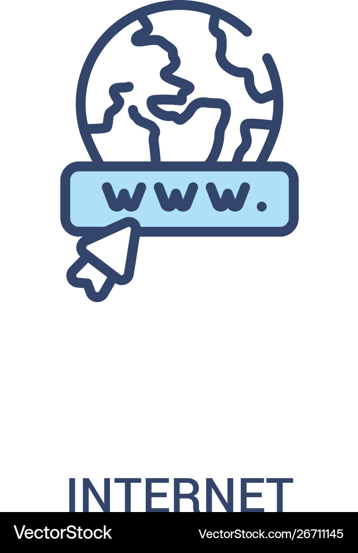 Internet concept 2 colored icon simple line Internet concept 2 colored icon simple line Vector Image