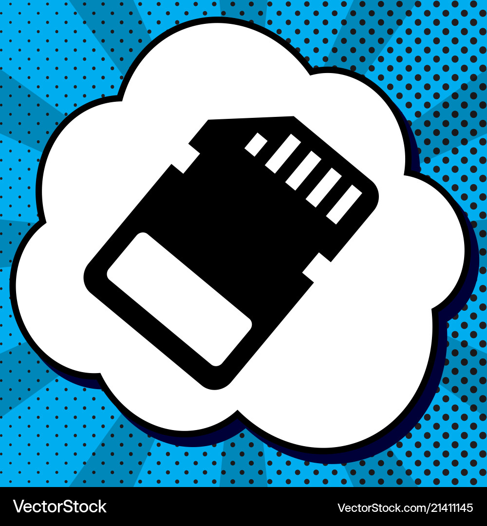 Memory card sign black icon in bubble Royalty Free Vector