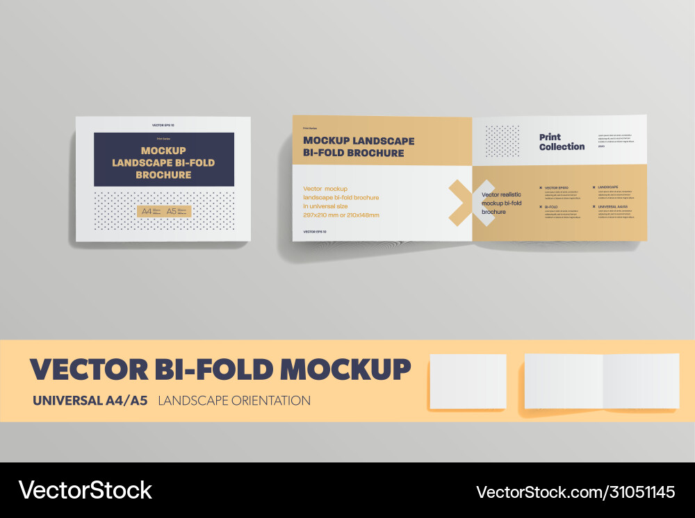Mockup leaflet universal horizontal orientation Mockup leaflet universal horizontal orientation Vector Image