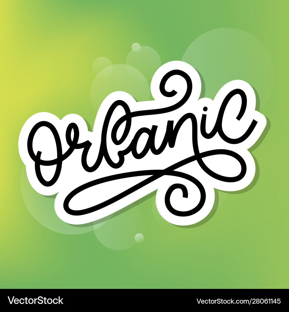 Organic Slogan Pinsel Schriftzug Hand gezogen Wort Organic Slogan Pinsel Schriftzug Hand gezogen Wort vektorbild