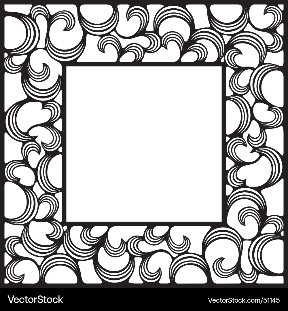 Ornate Square Curl Frame Vector Image