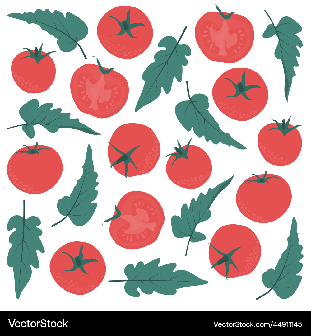 Print pattern background with tomato Vector Image