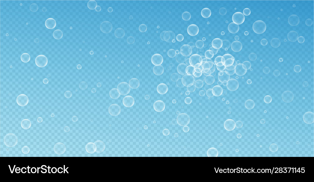 Random soap bubbles abstract background blowing b vector image