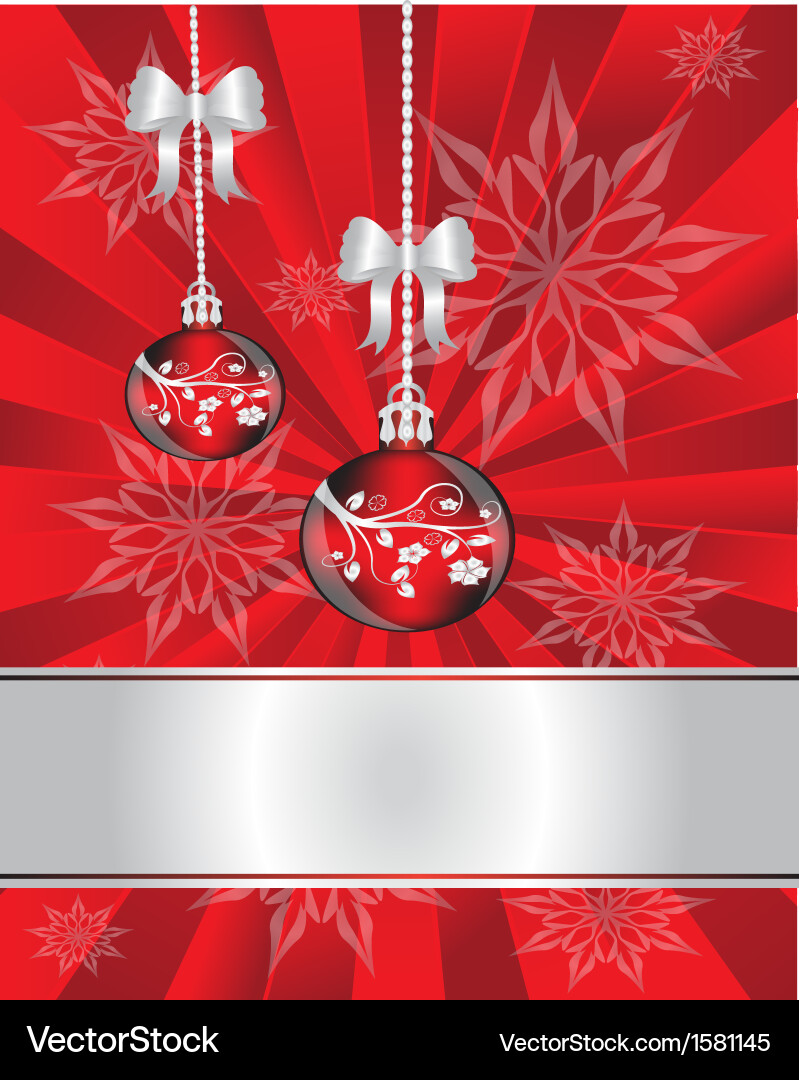 Red Christmas Ornaments auf Hintergrund Vektorbild