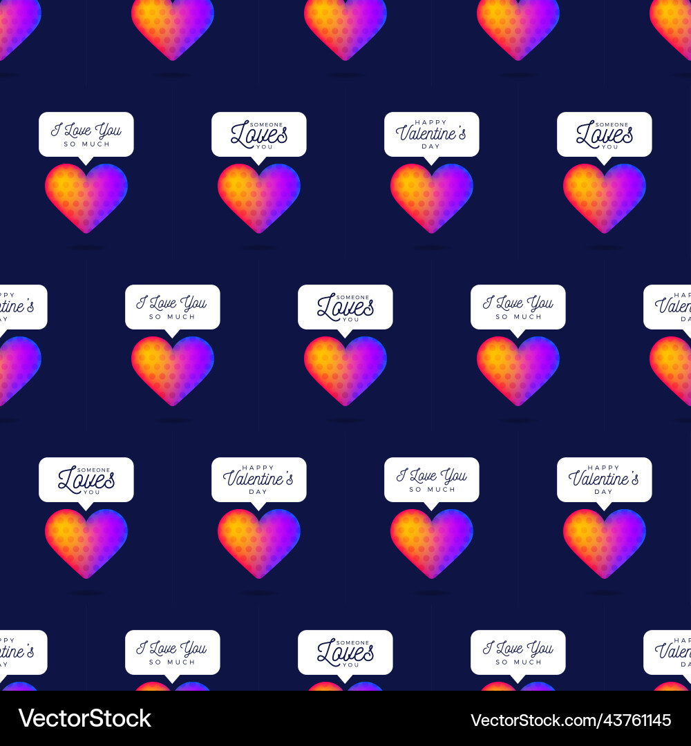 Reinbow gradient color heart seamless pattern Reinbow gradient color heart seamless pattern vector image