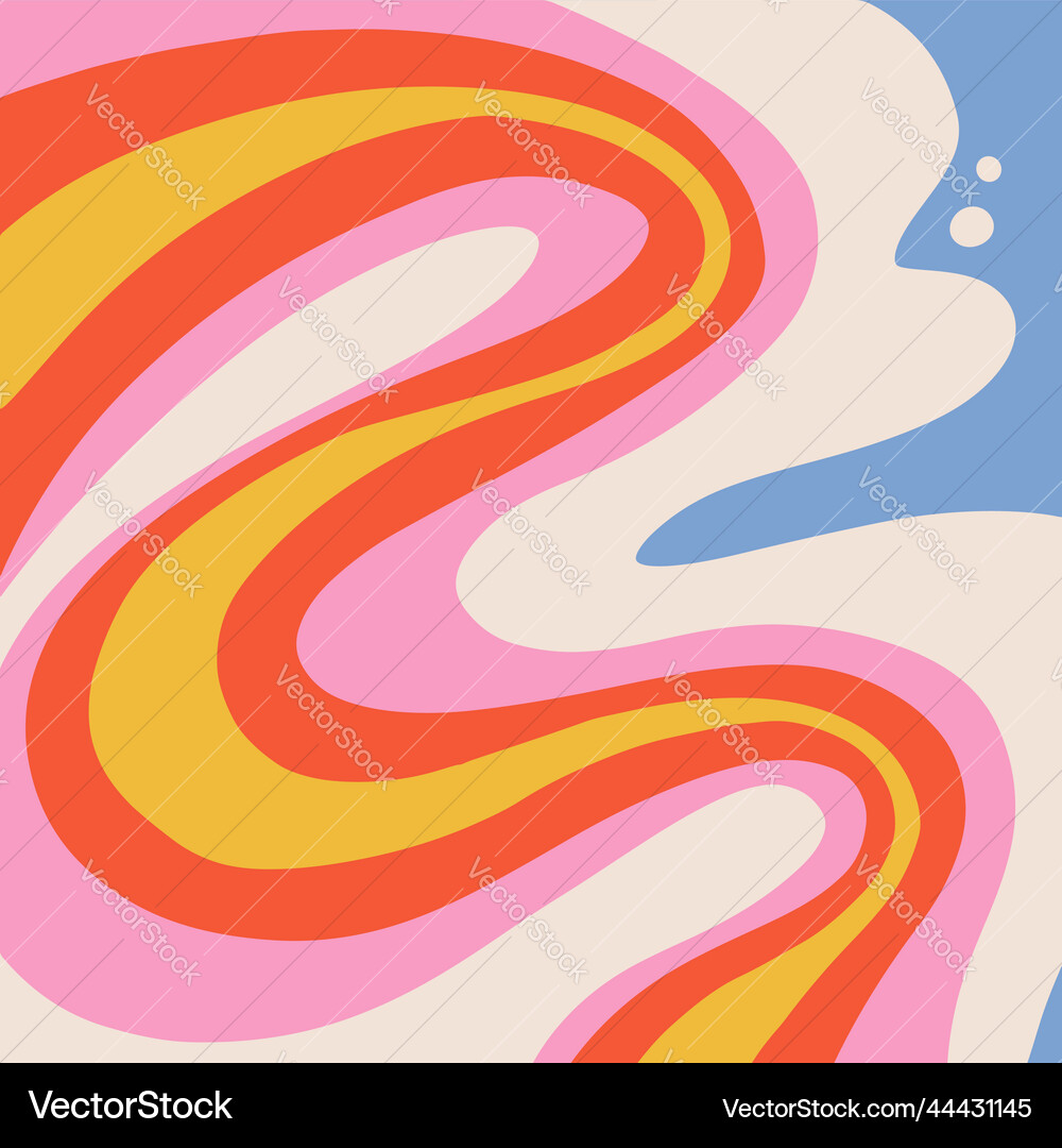Retro Wavy Background - Groovy Patterns vector image