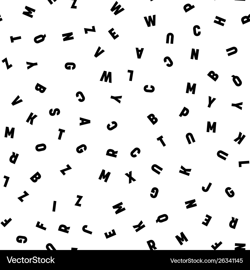 Seamless pattern letters random order signs Seamless pattern letters random order signs vector image