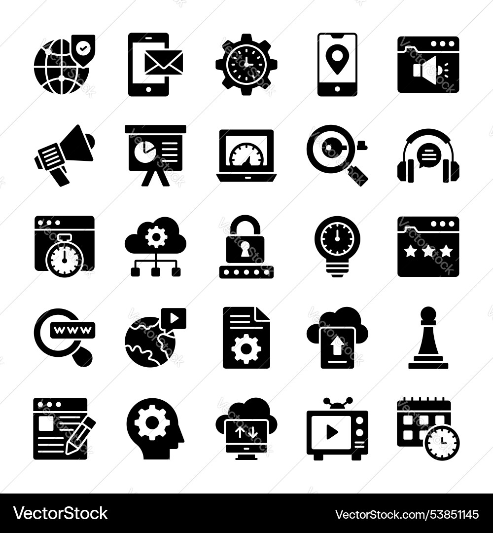 Search engine optimization and web icons set vector image