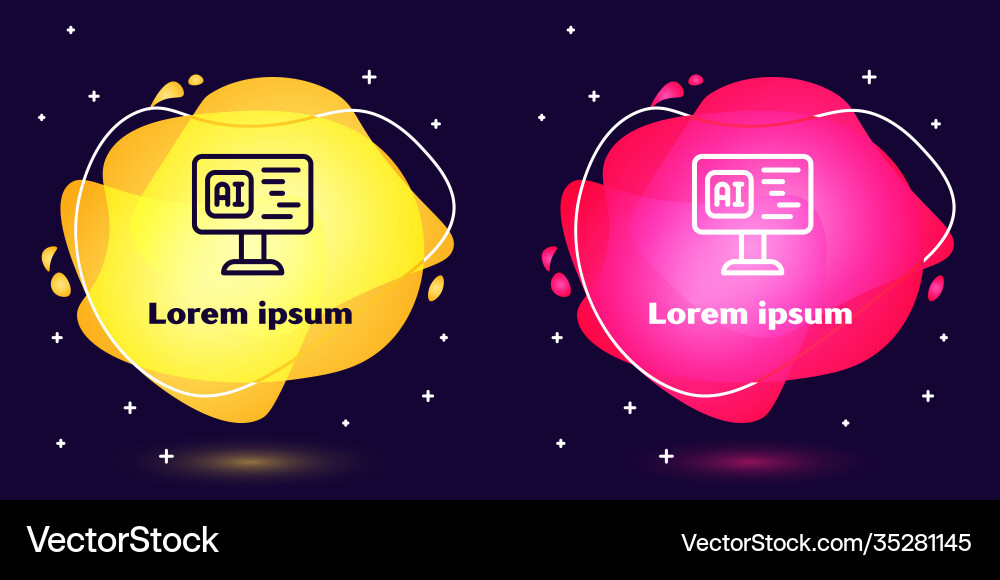 Set line software web developer programming code vector image