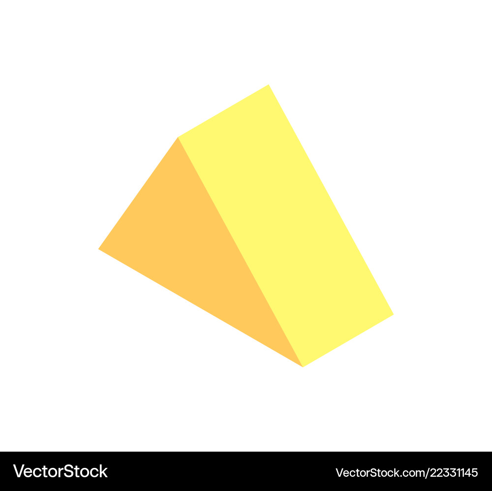 Triangular prism yellow color Triangular prism yellow color vector image