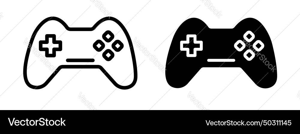 Video game controller icon set control Vector Image