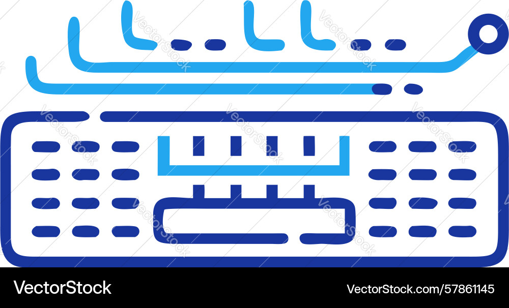 Wireless keyboard with connected device vector image