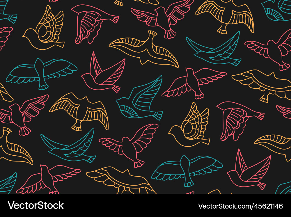 Abstract Bird Pattern Vector Image