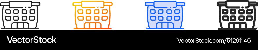 Building iconthin linear gradient blue stroke Building iconthin linear gradient blue stroke Vector Image
