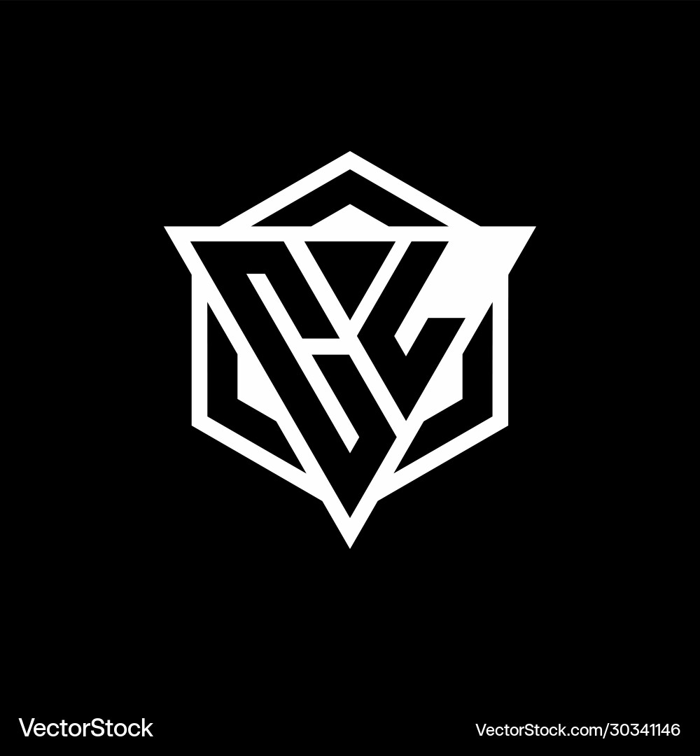 Cl logo monogram with triangle and hexagon shape Vector Image