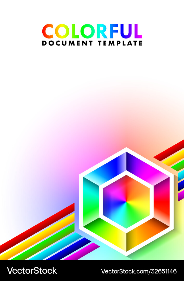 Colorful Hexagonal Document Template vector image