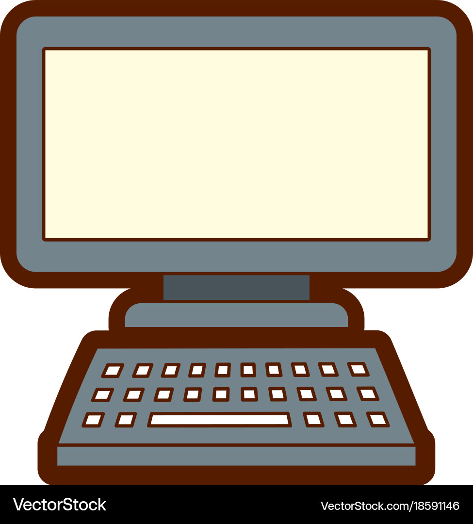 Computer monitor with keyboard technology gadget vector image