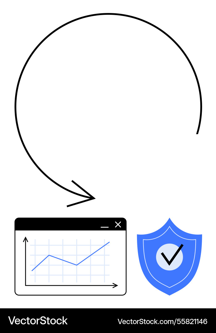 Data security lifecycle with arrow chart Data security lifecycle with arrow chart vector image