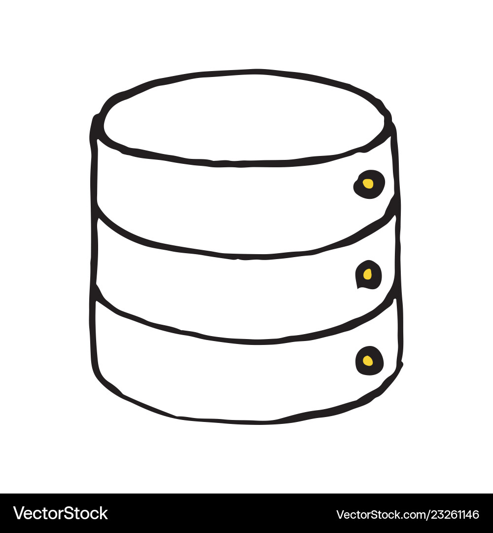 Database storage doodle icon Vector Image