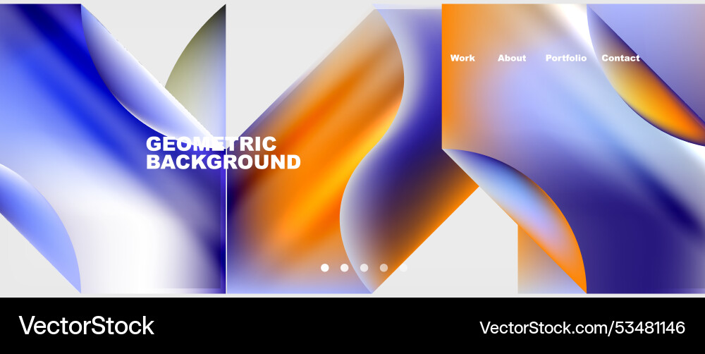 Glassmorphism geometric abstract background Vector Image
