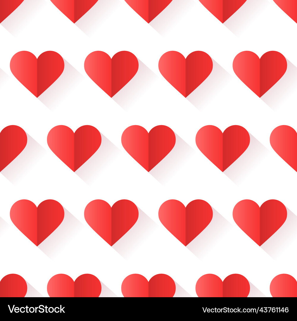 Heart seamless pattern with creative shape vector image