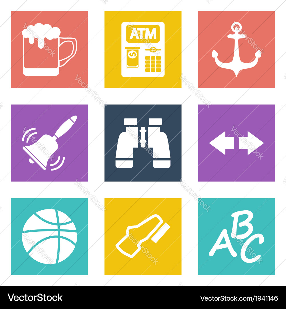 Icons for web design and mobile applications set 4 vector image